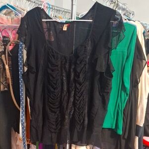 Elegant Black Lace Stretch Top